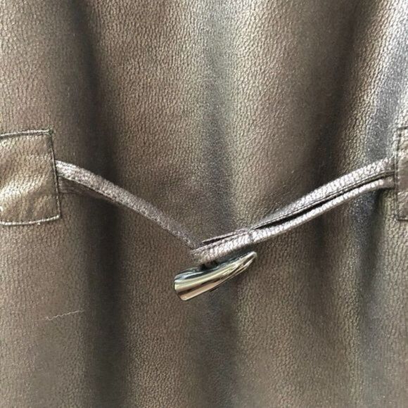 Sam Edelman Sherpa Lined Black Sweater wrap coat w Faux Leather/Shearling size S - Picture 10 of 11